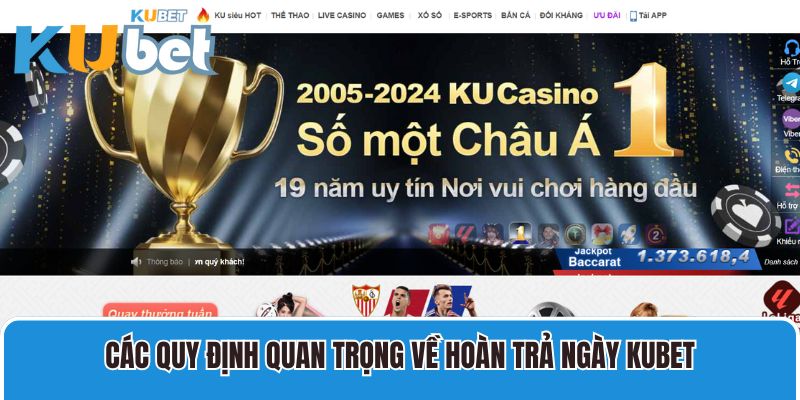 Các quy định quan trọng về hoàn trả ngày Kubet