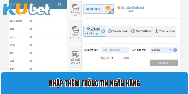 Nhập thêm thông tin ngân hàng